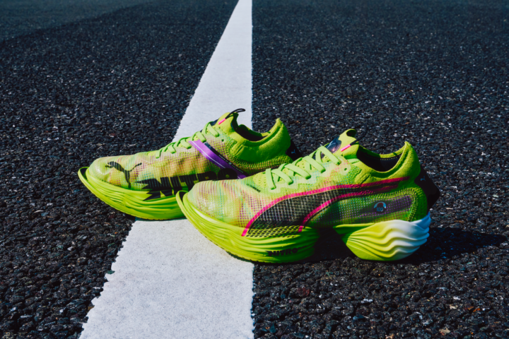 Pair of Puma Fast-R 2 Nitro Elite on Tarmac road